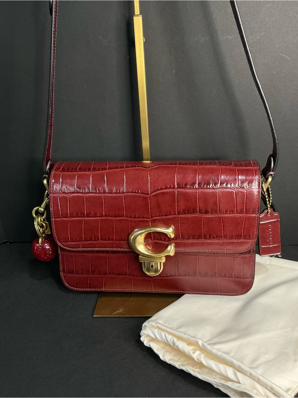 Coach Studio Croc-Embossed Shoulder Bag